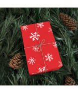 Snowflake with Red Background Gift Wrap Paper, Eco-Friendly - £9.61 GBP