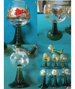 Luminarc German Roemer &quot;Lemberg / Pflaz&quot; Green gold crystal wine glass P... - €80,17 EUR+