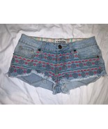 WOMENS DAISY DUKE SEXY DENIM JEAN CUT SHORTS EMBROIDERED FRONT DESIGN WA... - $11.57