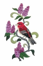 New Hampshire Purple Finch and Purple Lilac Medley Custom Embroidery Iron on/Sew - £20.57 GBP