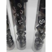 Black Polyhedral 7 Dice Set for Gaming - Lot of 3 - £11.73 GBP