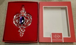 Lenox Gem Spire Christmas Ornament - Faceted Purple Stone Silver Plated Setting  - £7.62 GBP