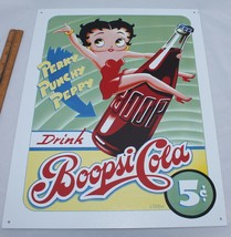 Betty Boop Pin-up Girl Tin Sign Drink Boopsie Cola for Garage Shop or Man Cave - £9.55 GBP