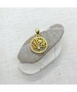 18K Gold plated multicolor zircon Tree of life charm.  - £21.62 GBP