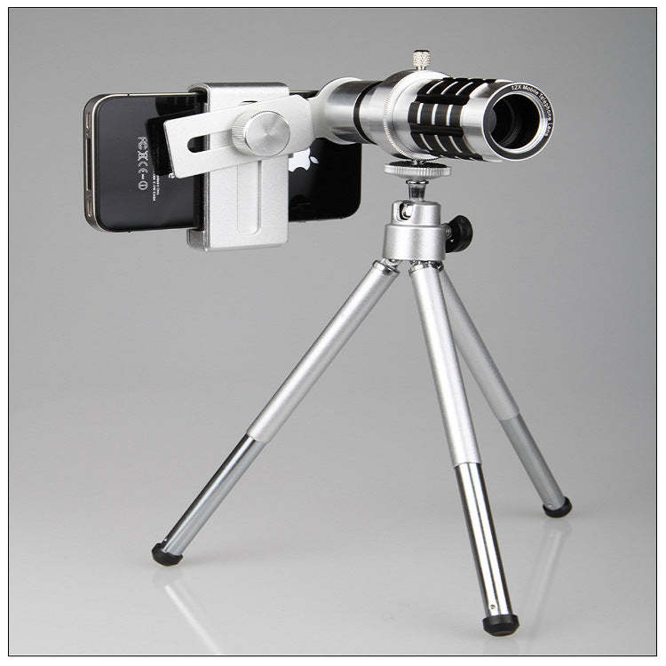 12X mobile telescope general 12 times long focal camera lens with three foot tra
