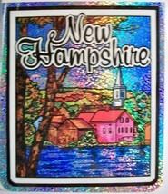 New Hampshire State Vinyl Reflective Souvenir Decal with Glitter - $130.58 MXN