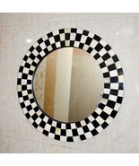 Mirror Wall Hanging Bedroom Horn/Bone Inlay Checker Frame Home Decorativ... - £32.40 GBP