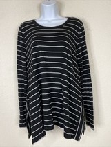 LOFT Outlet Lounge Womens Size M Blk/Wht Striped Tunic Shirt Long Sleeve - £7.51 GBP