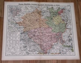 1905 Map Of Westfalen Westphalia Ruhr Ruhrgebiet Dortmund Essen Germany - £16.86 GBP