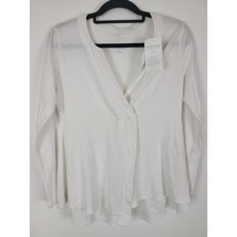 Soft Surroundings Top XS Womens White Long Sleeve V Neck Pullover NWT - $28.69