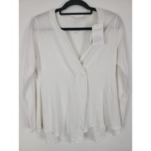 Soft Surroundings Top XS Womens White Long Sleeve V Neck Pullover NWT - £22.86 GBP