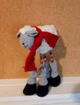 Rare Whimsical Felted Christmas Standing Sheep 7&quot; X 5&quot; - $15.79