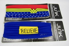 2X Junk Brand Headband, DIANA Wonder Woman &amp; BELIEVE, USA Made Brand New - £23.77 GBP