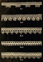 T.B.C. Crocheted Towel Laces No.1 to No. 5. Vintage Crochet Pattern PDF Download - £3.14 GBP