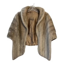 Vintage Mid-Century Fur Stole – Printed Satin Lining – Blonde Wrap Cape (Coarse - $99.33 CAD