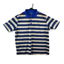 Wilson Equipment Performance Polo Blue Yellow Stripes Mens L Wicking Ten... - $16.78