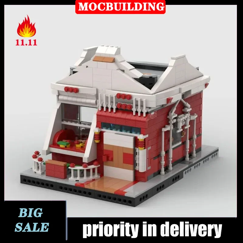 MOC City Modular Sushi Shop Assembly Building Blocks Restaurant Food Shop Street - £164.50 GBP