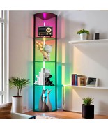 5 Tiers Led Corner Shelf ,65&quot; Stand Floor Lamps For Collectibles , Corner - $103.95