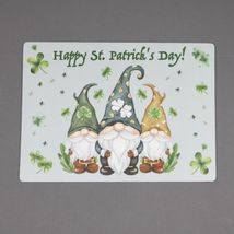 St Patricks Day Irish Gnomes Shamrocks Large 4.5in x 5in Refrigerator Magnet - £2.75 GBP