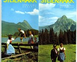 Steiermark Austria Brochure Poster Relief Map 1960&#39;s Styria- Styrie Oste... - $21.84
