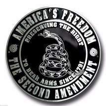America&#39;s Freedom The Second Amendment 12&quot; Embossed Metal Circle Sign - ... - £10.17 GBP