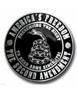 America&#39;s Freedom The Second Amendment 12&quot; Embossed Metal Circle Sign - ... - £10.35 GBP