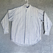 Ralph Lauren Shirt Adult Large Light Gray Vertical Stripe Button Down Mens - £17.92 GBP