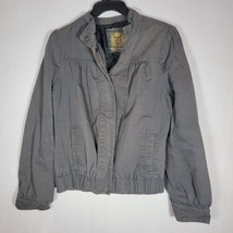Women&#39;s Polyester Cotton Cropped Moto Jacket Medium Grey BB Dakota Gentl... - £26.75 GBP