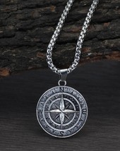 Mens Compass Necklace - Silver Gothic Jewellery - £12.69 GBP
