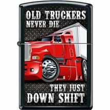 Zippo Lighter - Old Truckers Never Die Black Matte - 854742 - £22.84 GBP