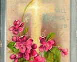 Tutti Pasqua Joys Croce Fiori Laminate Goffrato 1909 DB Cartolina E4 - £4.05 GBP