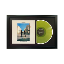 Pink Floyd &quot;Wish You Were Here&quot; Original Green Record &amp; Cover Framed Display - £159.56 GBP