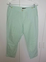 Banana Republic Ladies Pale Green COTTON/LINEN Thin Cropped PANTS-2-NWOT-NICE - £3.99 GBP
