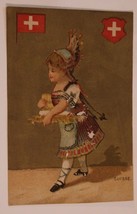 Victorian Trade Card Small Girl In Dress Gold Background Wanamaker VTC 2 - £4.81 GBP