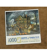 Halloween Haunted Haven 1000 pc Jigsaw Puzzle Ghosts Pumpkins Skeletons - $12.86