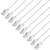 Slim Cat6 Ethernet Network Patch Cable 10 Pack 10Gbps 250MHz Snagless Bo... - £36.50 GBP