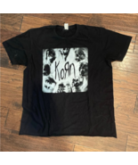 Skulls Korn Mens Graphic T-Shirt Black White Crew Neck Tee L - $29.69