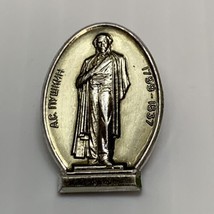 Russian Poet Alexander Pushkin Vintage Soviet Russia Pin Badge KG - $9.90