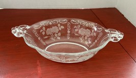 Vtg Fostoria Midnight Rose Clear Glass Etched Sauce Boat G47 - €27,70 EUR