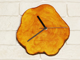 Wooden clock, unique rustic clock, personalized gift, handmade wall clock - £86.04 GBP
