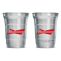 Budweiser Aluminum Cup - Set of 2 - New - £11.69 GBP