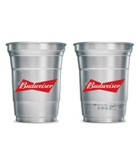 Budweiser Aluminum Cup - Set of 2 - New - £11.83 GBP