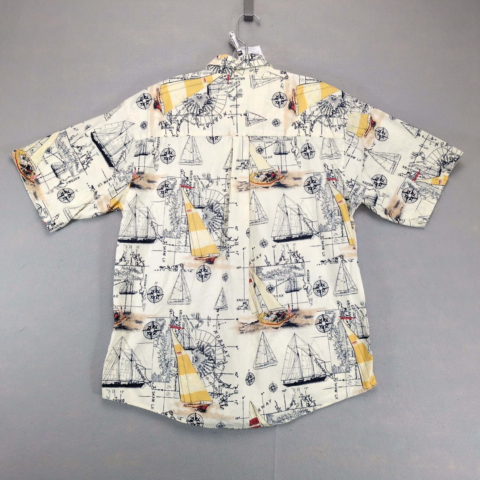 Vtg Faded Glory Nautical Sailing Ships Shirt Men's M Button Down Cotton Coastal Item image 2