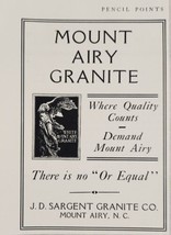 1931 Print Ad J.D. Sargent Granite Company Mount Airy,North Carolina - $10.78