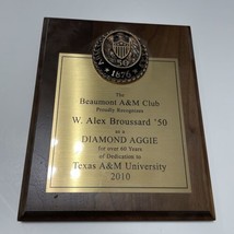 Beaumont A&amp;M club plaque Diamond Aggie 2010 Texas A&amp;M - $30.01