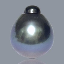 Huge 19.1 Carat 13.6 x 16.2mm Peacock Gray Green Tahitian South Sea Pear... - $46.28