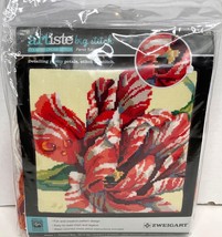 Zweigart Artiste Big Stitch Counted Cross Stitch Kit Parrot Tulip Pillow Cover - $19.79