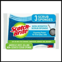 Scotch Brite Non-Scratch Scrub Cleaning Sponge Multi Purpose (3 Pack) - £5.11 GBP