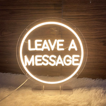 Leave a Message Neon Sign with Holder Base, Neon Guestbook Table Sign for Weddin - £42.73 GBP