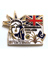 Lions Club 1998 Birmingham England Pin Statue of Liberty NY Bermuda Dist... - $12.99
